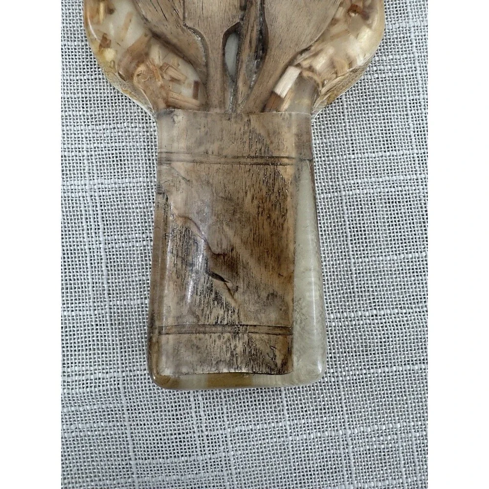 Spoon Rest Boho 70s Resin Rustic Utensil Kitchen Retro Artisan Handmade